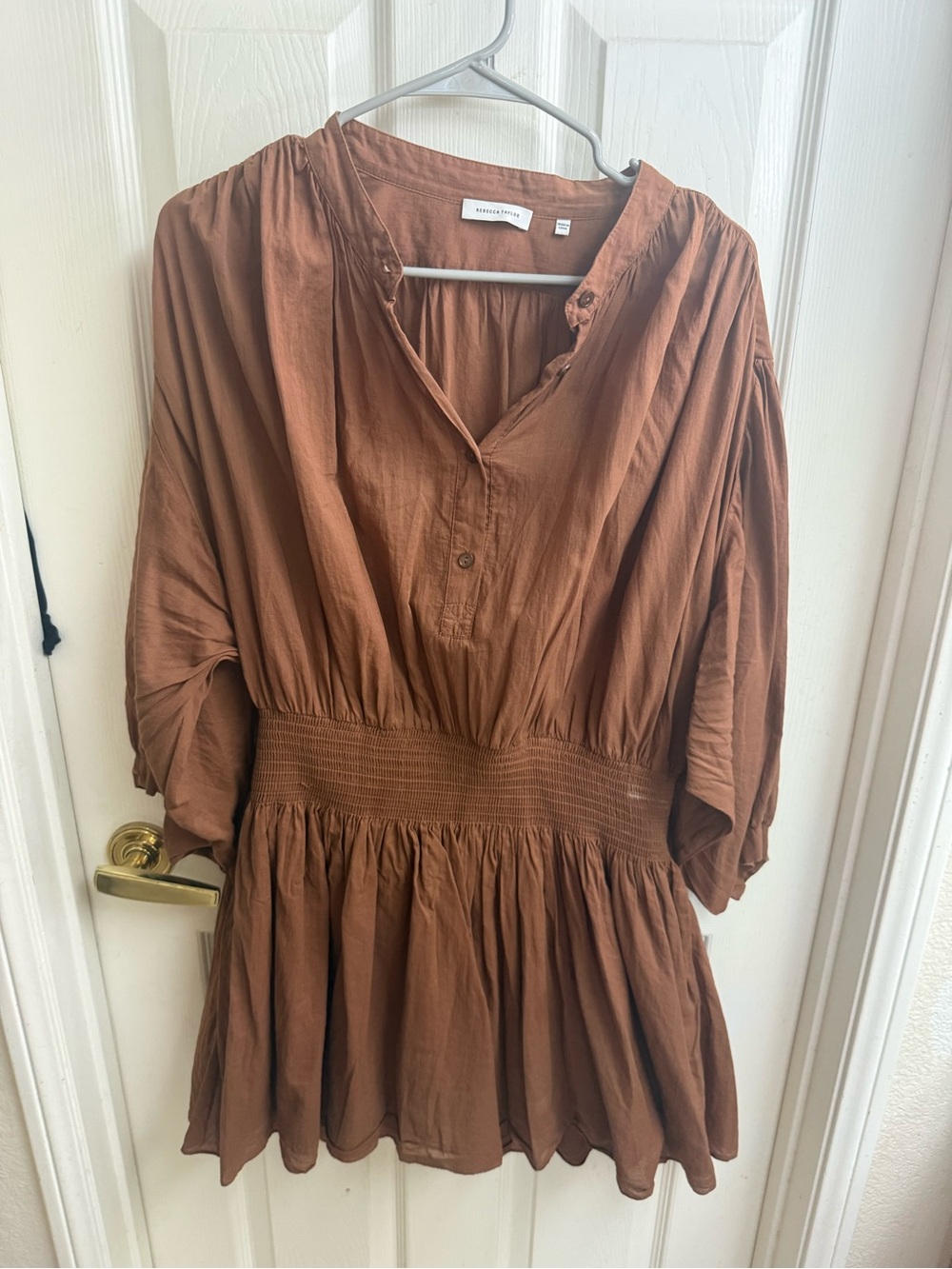 Rebecca Taylor Rust Brown Peasant Dress
